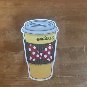 Disney inspired coffee cup die cut or sticker. Use to decorate your planner, travelers notebook, memory or scrapbook. image 1