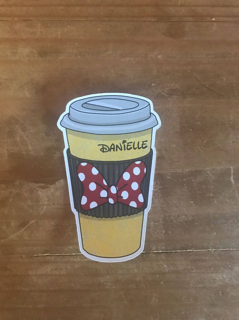 Disney inspired coffee cup die cut or sticker. Use to decorate your planner, travelers notebook, memory or scrapbook. image 1