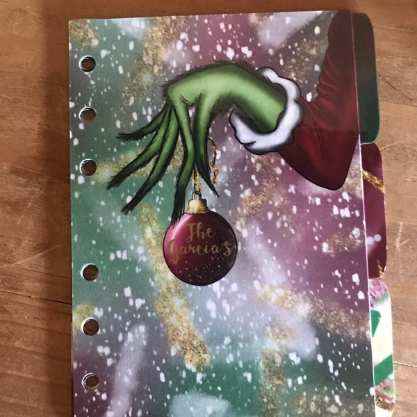 Christmas planner dividers. Available in pocket, personal, A6, recollections, day planner, A5, and happy planner sizes.