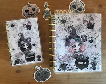 Fall or Halloween planner covers. mini and classic happy planner covers. Cute theme to decorate your planner in a fun fall or autumn