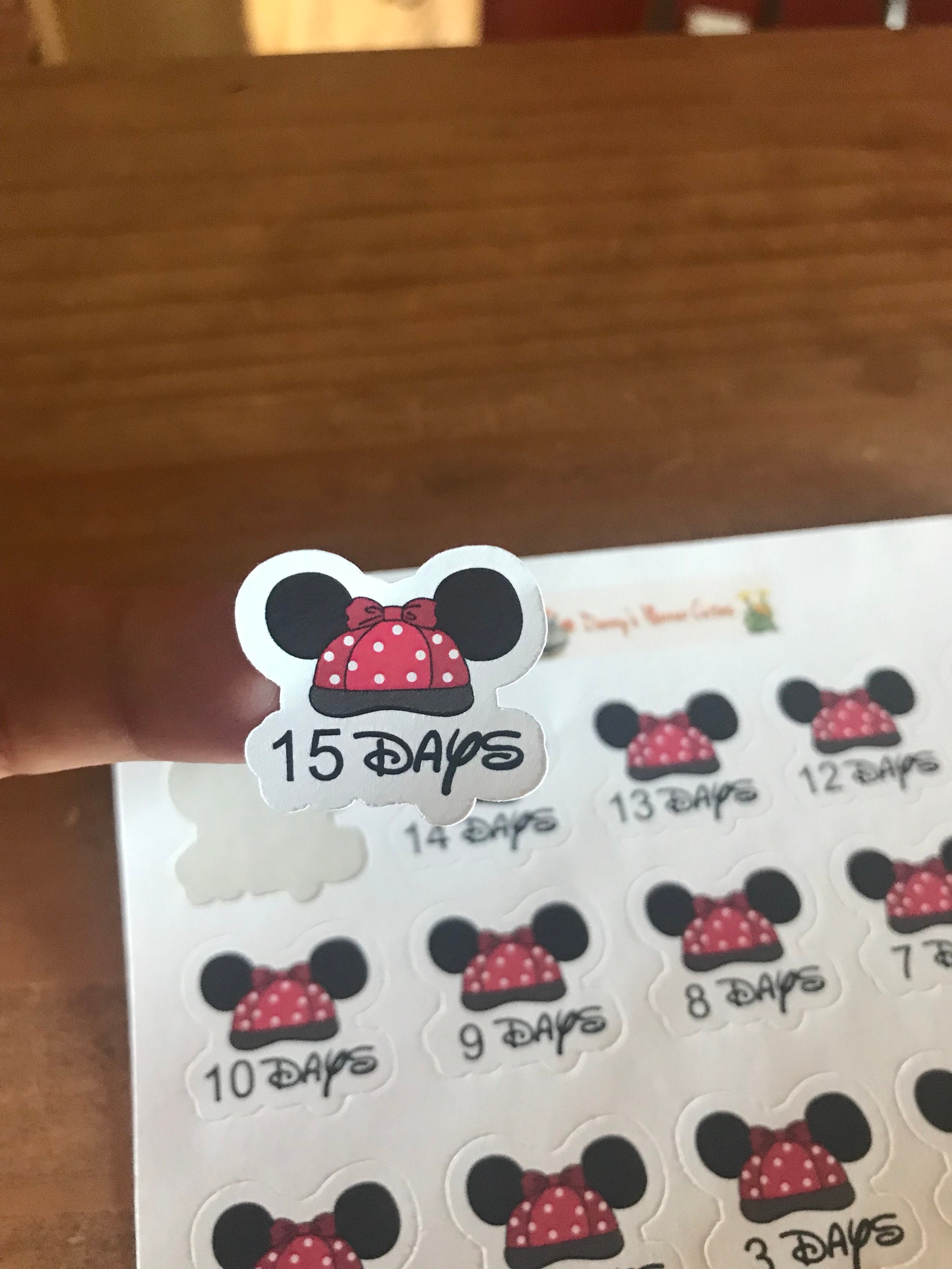 Disney Countdown Planner Stickers. Deco Stickers for a Pocket, Personal ...