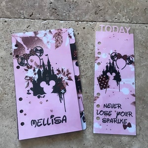 Disney Minnie Mouse planner dividers. Available for pocket, personal, foxy fix personal wide, recollections and A5 planners.