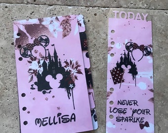 Disney Minnie Mouse planner dividers. Available for pocket, personal, foxy fix personal wide, recollections and A5 planners.