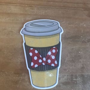 Disney inspired coffee cup die cut or sticker. Use to decorate your planner, travelers notebook, memory or scrapbook. image 5