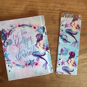 Mermaid planner dividers / personal planner / A5 planner / planner supplies / planner accessories / dashboard / pocket planner