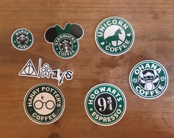 Disney inspired Starbucks die cuts, stickers. Perfect size for decorating a scrapbook, memory book, planner or party decorations.