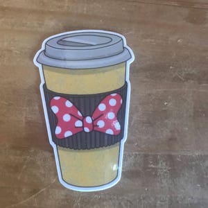 Disney inspired coffee cup die cut or sticker. Use to decorate your planner, travelers notebook, memory or scrapbook. image 4