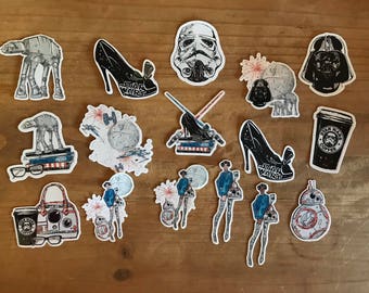 Star Wars die cuts. Die cuts to decorare your planner, memory book, scrapbook or travelers notebook. Ephemera