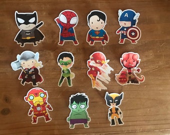 Super hero Die cuts to decorare your planner, memory book, scrapbook or travelers notebook. Ephemera. Waterproof sticker