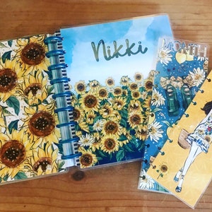 Summer sunflower happy planner Cover available for mini and classic happy planner. Erin Condren and tul junior planner