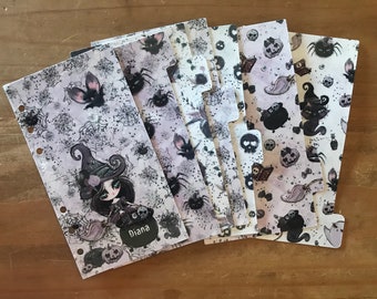 Halloween planner divider set. Comes with dashboard + 6 tabbed dividers or dashboard + 12 tabbed dividers. Planner accessories