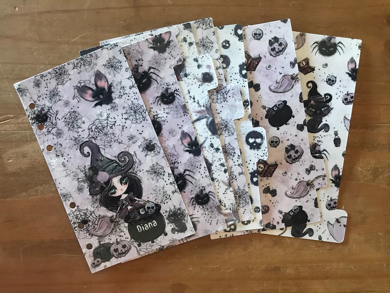 Halloween planner divider set. Comes with dashboard 6 tabbed dividers or dashboard 12 tabbed dividers. Planner accessories image 1