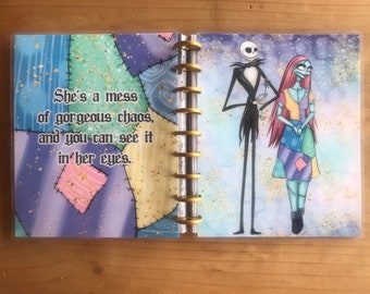 Nightmare before Christmas Happy planner covers. Planner supplies. Planner decorations. Sally and jack