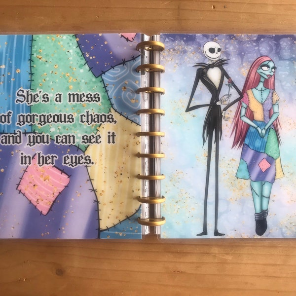 Nightmare before Christmas Happy planner covers. Planner supplies. Planner decorations. Sally and jack