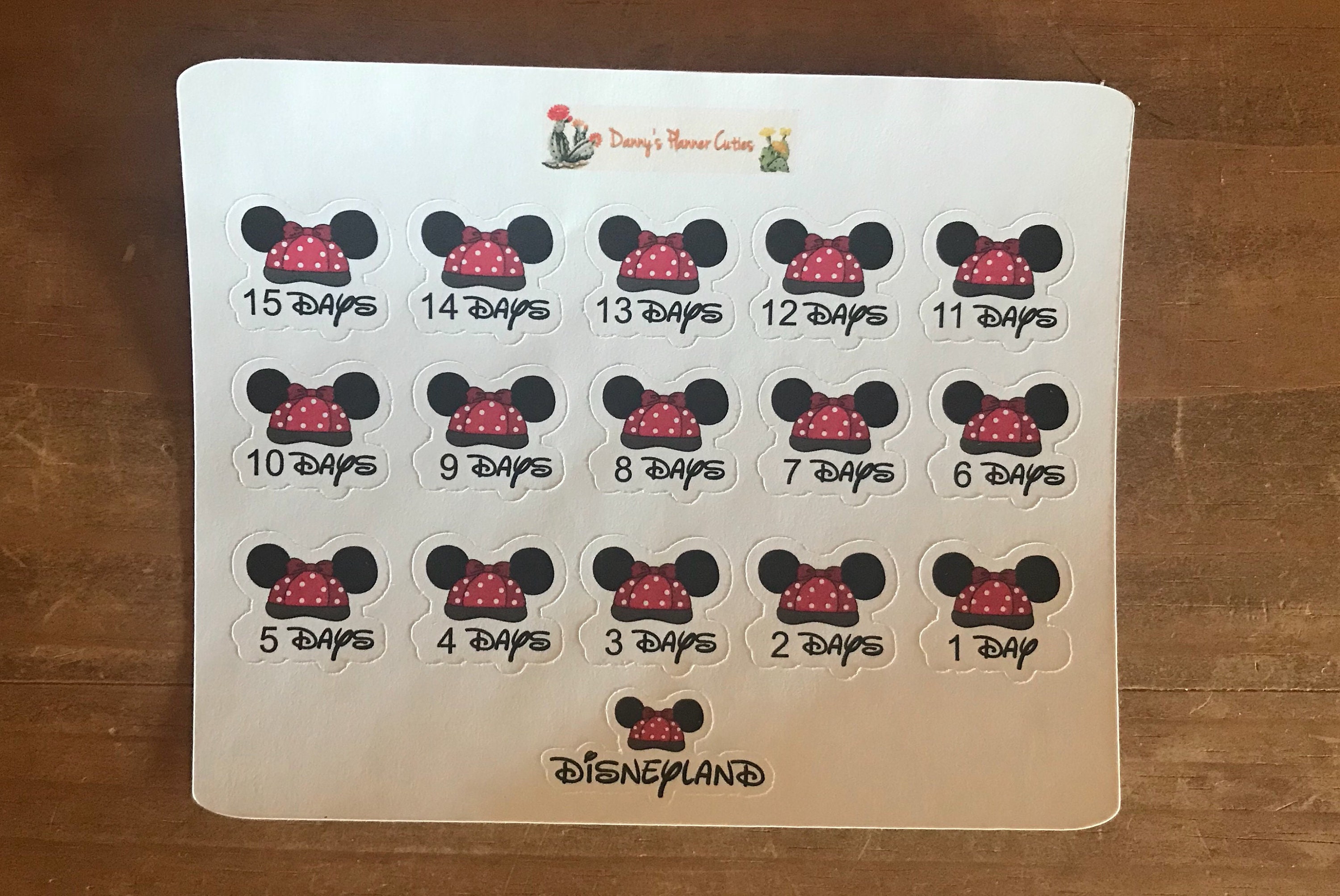 Disney Countdown Planner Stickers. Deco Stickers for a Pocket, Personal ...