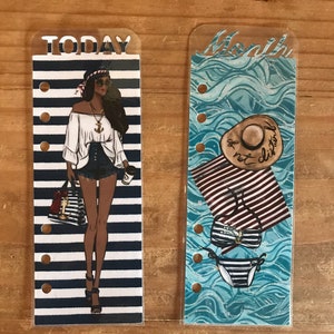 Nautical pagemarker, bookmark. Available for pocket, personal, personal wide, A5, mini and classic happy planner. Today and month.