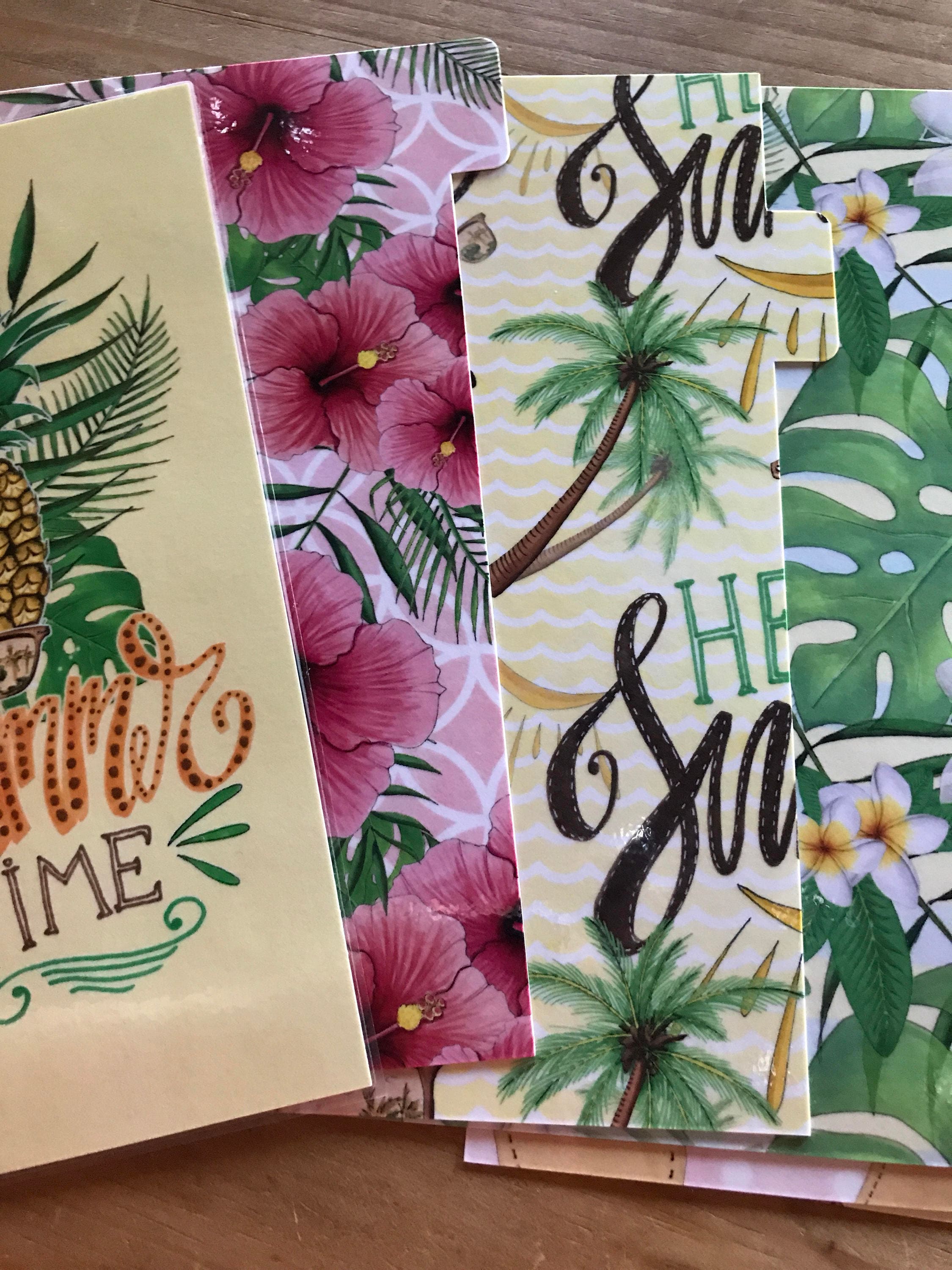 Tropical Summer Planner Dividers. Dashboard Plus 6 Tabbed Dividers ...