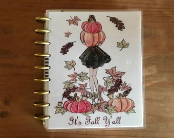 Planificador de otoño. mini y clásicas portadas de happy planner. Lindo tema de calabaza para decorar tu planificador en un divertido tema de otoño u otoño.