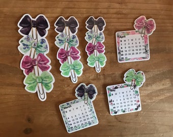 Spring time bow  die cuts. Use these vibrant die cuts to decorate a planner, travelers notebook, scrapbook or party. Ephemera