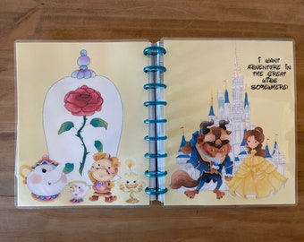 Classic Happy planner covers. Beauty and the beast theme. Mini happy planner covers. Laminated with 10ml laminate.