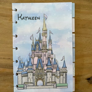 Disney castle inspired planner dividers. Available for pocket, personal, A5, recollections, day planner. Dashboard with 6 tabbed dividers.