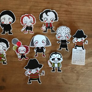 Halloween die cuts. Perfect for decorating a planner, travelers notebook, memory book or scrapbook. Horror movie characters.