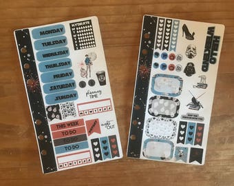 star wars weekly sticker kit. Mini happy planner weekly sticker kit. Planner decorations, stickers, supplies.