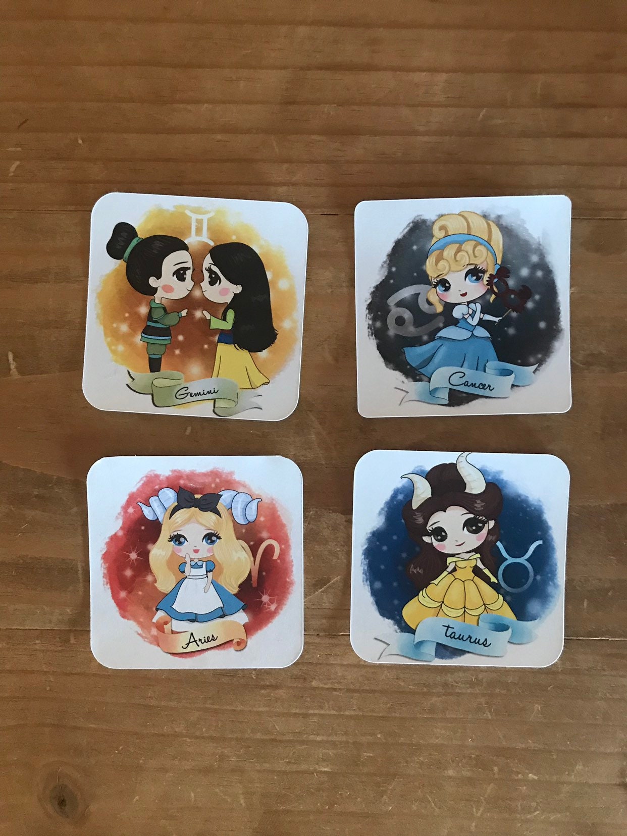 Zodiac Disney princess character die cuts. Planner decorations, acces…