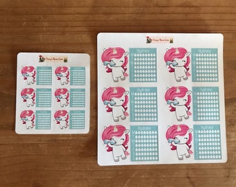 Unicorn water tracking planner stickers. A Cute way to keep track of your water intake on a daily and weekly basis. Planner decorations.