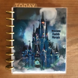 Classic Happy planner covers. Haunted castle theme. Mini happy planner covers. Laminated with 10ml laminate.