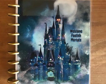 Classic Happy planner covers. Haunted castle theme. Mini happy planner covers. Laminated with 10ml laminate.