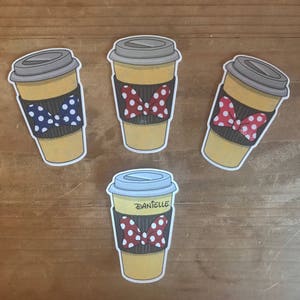 Disney inspired coffee cup die cut or sticker. Use to decorate your planner, travelers notebook, memory or scrapbook. image 2