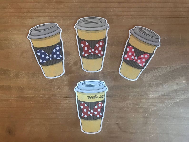 Disney inspired coffee cup die cut or sticker. Use to decorate your planner, travelers notebook, memory or scrapbook. image 2