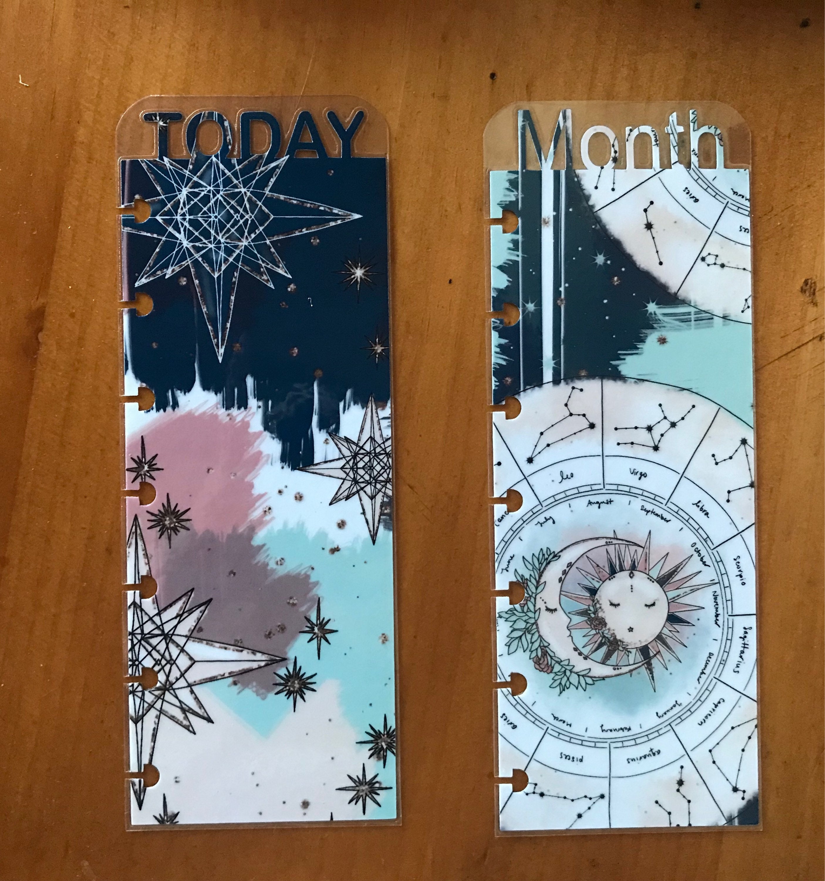Celestial Today or month page marker. Available for pocket, personal, A5, mini and classic happy planner.