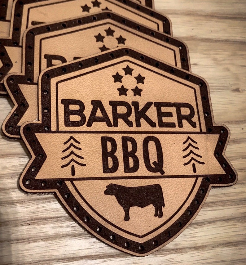 Branding Leather Die Cut Patch Custom
