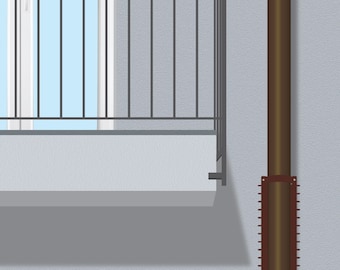 Grimpo K for round downpipes