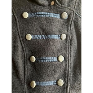 Abrigo militar cruzado de lana y viscosa FREE PEOPLE, negro, azul marino, talla 4 imagen 9