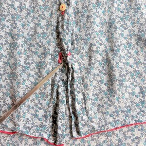Johnny Was Workshop Blue Floral Dragon Embroidered Lace Button Down Shirt XS image 7