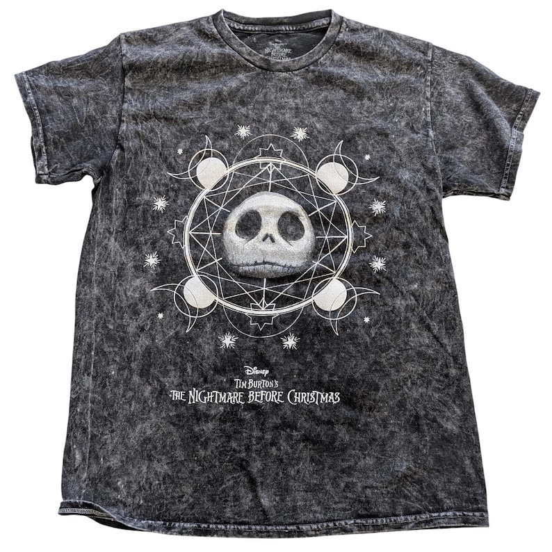DISNEY Nightmare Before Christmas Jack Skellington Mineral Wash T-Shirt Sz SMALL bild 1