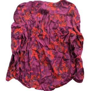MAEVE Anthropologie Jordain Runa Floral Top Cottagecore Purple Blouse Sz SMALL image 5
