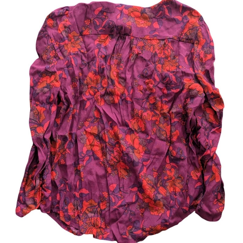 MAEVE Anthropologie Jordain Runa Floral Top Cottagecore Purple Blouse Sz SMALL image 5