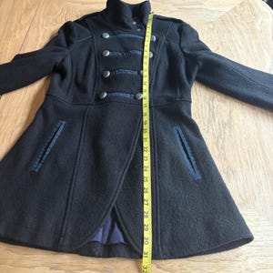Abrigo militar cruzado de lana y viscosa FREE PEOPLE, negro, azul marino, talla 4 imagen 14