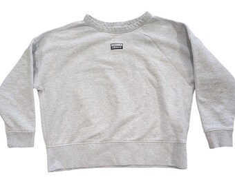 ADIDAS Originals Womens RYV Crewneck Sweatshirt Gray Boxy Cropped Large ED7143