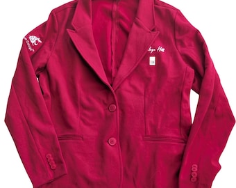 Port Authority WSU Go Cougs Knit Blazer Wmns XL Crimson Red College Hill Jacket
