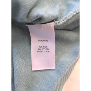 Vtg PENDLETON Silk Blend Mock Neck Turtleneck Sweater Sz L Aqua 90's Y2K Career bild 4