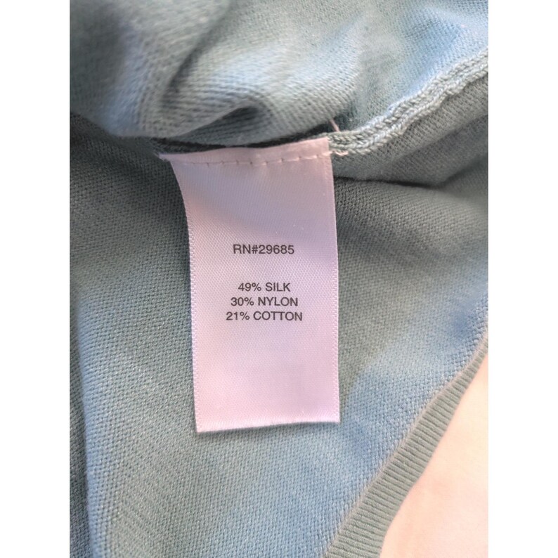Vtg PENDLETON Silk Blend Mock Neck Turtleneck Sweater Sz L Aqua 90's Y2K Career bild 4