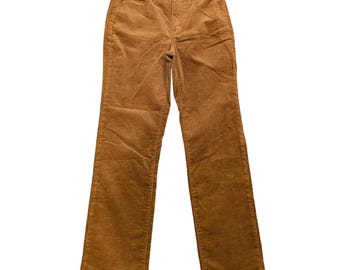 J.CREW Corduroy Straight Leg Pants 27 Petite Mid Rise Saddle Brown Academia