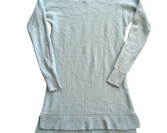 HALOGEN Light Blue Wool Cashmere Blend Tunic Sweater XS Luxury Coquette Pastel