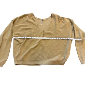 FREE PEOPLE Take Me Places Pullover Wasabi Oversized V-Neck Knit Sweater Size M image 5