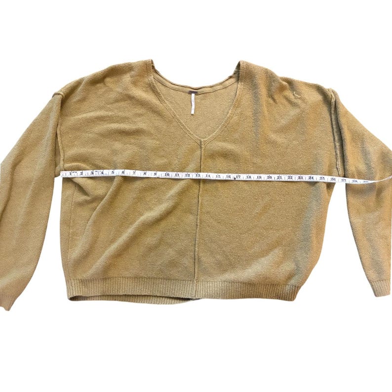 FREE PEOPLE Take Me Places Pullover Wasabi Oversized V-Neck Knit Sweater Size M image 5